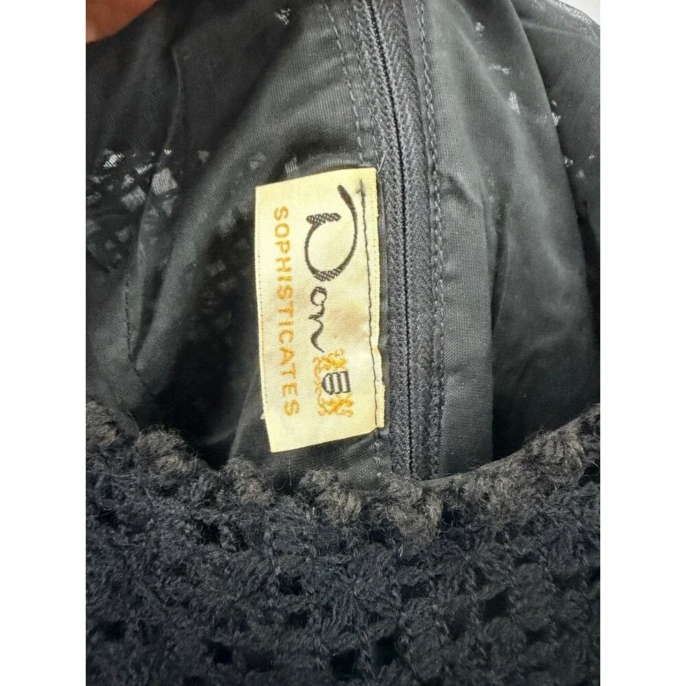 Vintage Don Sophisticates Black Crochet Dress